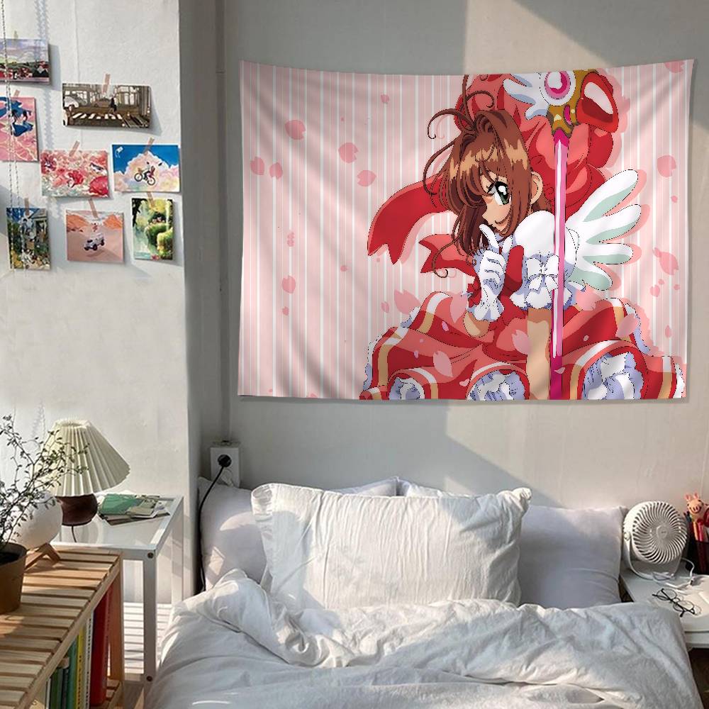Anime CCardcaptor Sakura Girl Colorful Tapestry Wall Hanging Bohemian Wall Tapestries Mandala Wall Hanging Sheets