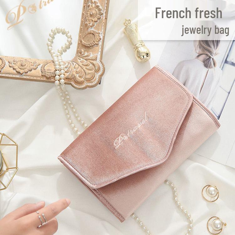 

Multifunctional Travel Jewelry Storage Box: Portable Necklace & Earring Organizer рожевий