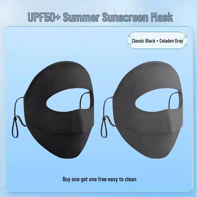 Ice Silk Breathable Full Face Sunscreen Mask - UV Protection for Summer
