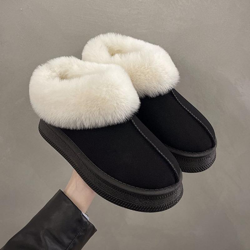 Mao Mao snow boots women's winter new thick-soled short tube thickened one pedal lazy light cotton shoes