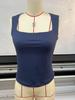 2026 European & American Women's Summer Square Neck Sleeveless Vest T-shirt - Comfortable Casual Top