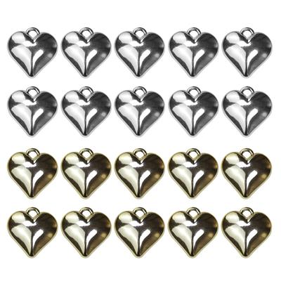 10 Pieces Sweet Heart Pendant Necklace and Earrings Peach Heart Pendant with Hole Heart Pendant for DIY Necklace Making