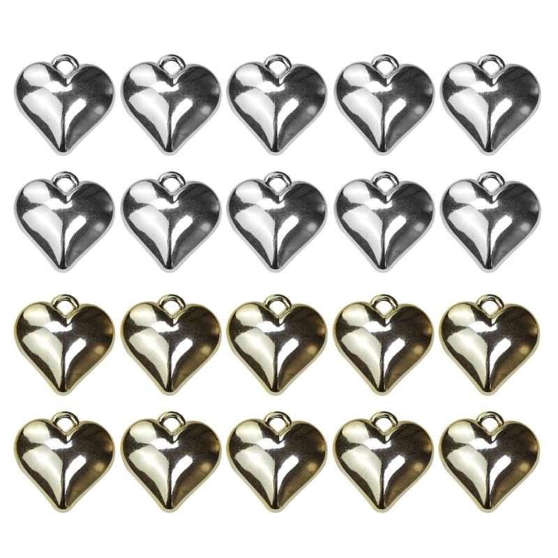 10 Pieces Sweet Heart Pendant Necklace and Earrings Peach Heart Pendant with Hole Heart Pendant for DIY Necklace Making
