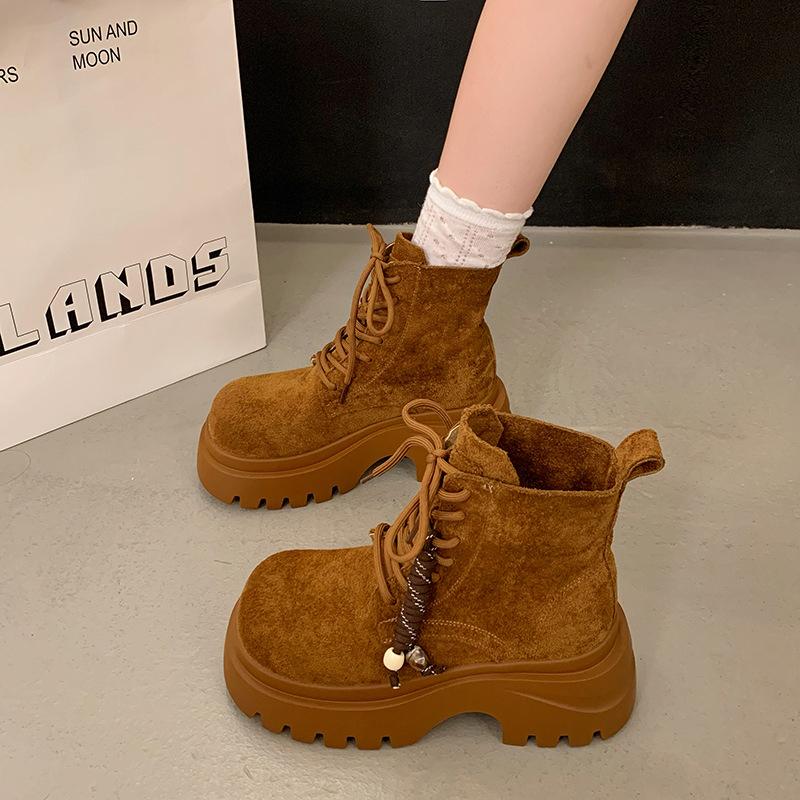 Versatile British style retro big head locomotive short boots women's 2025 new spring and autumn versatile small casual Martin boots