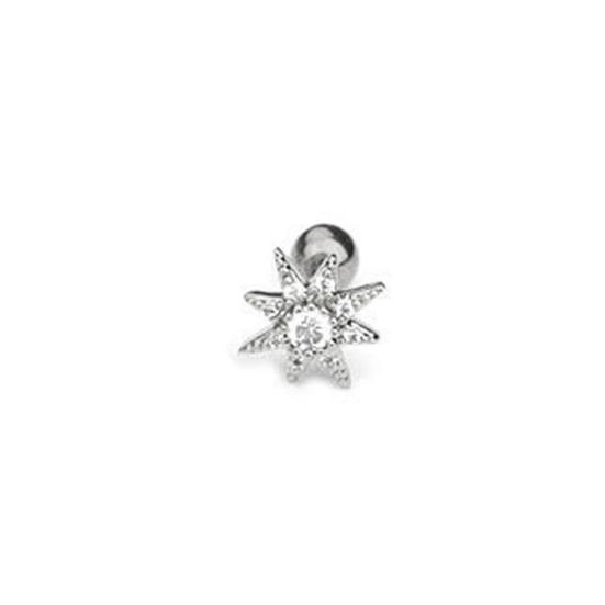 1Pc Women Cubic Zirconia Inlaid Sun Star Moon Cross Helix Ear Stud Jewelry Gift