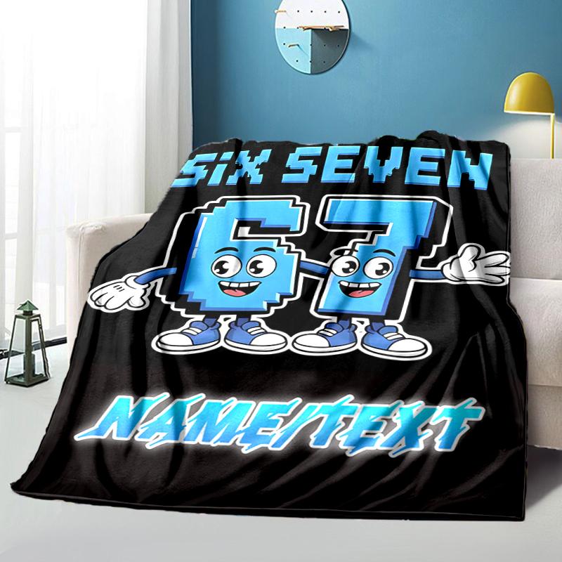 1PC Custom Name "Six Seven Friends Adventure" Flannel Blanket Versatile,all-season Throw Suitable for the Living Room,bedroom,camping,travel,and Gift