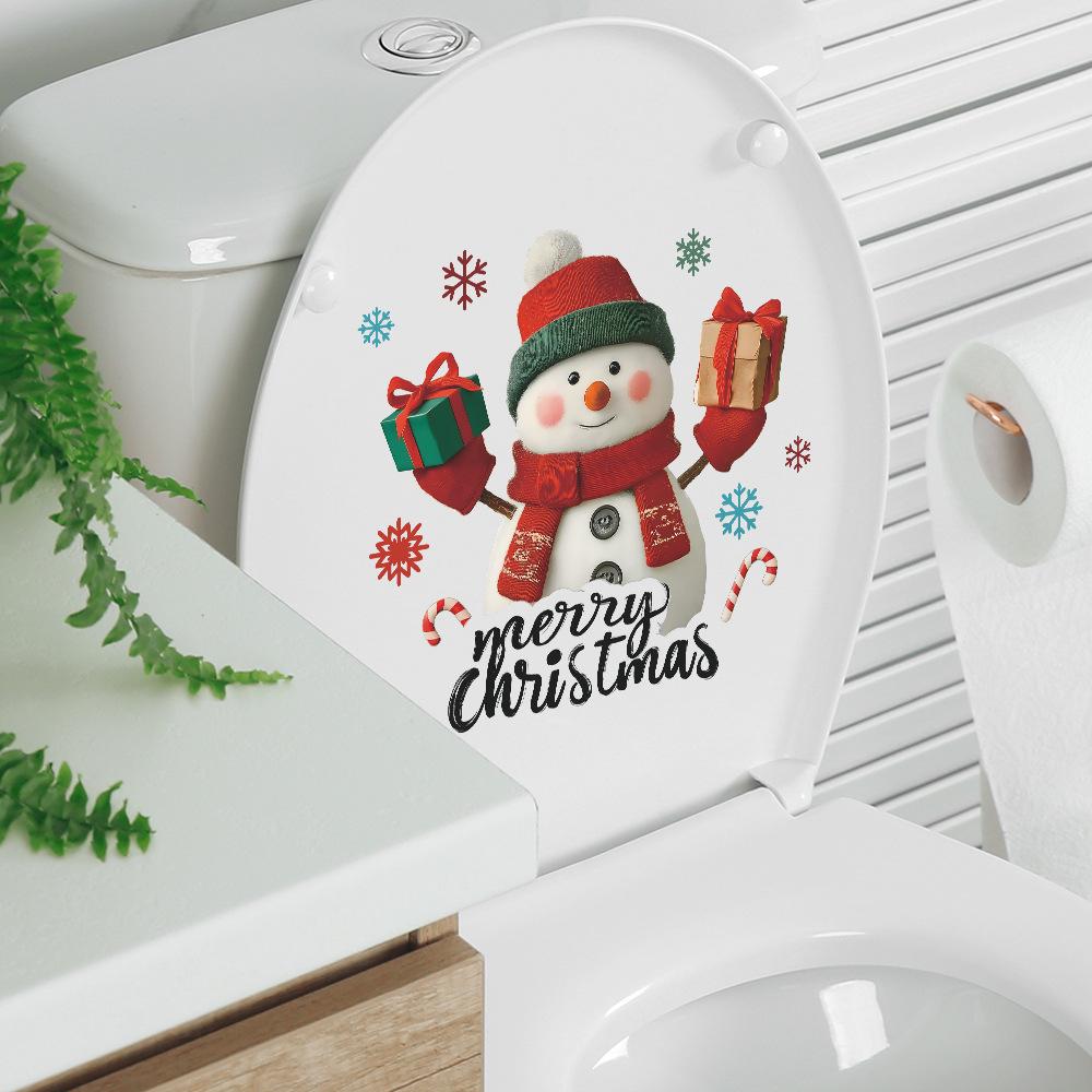 Personalized Christmas Snowman Snowflake Gifts and English Slogan Bathroom Decoration Stickers