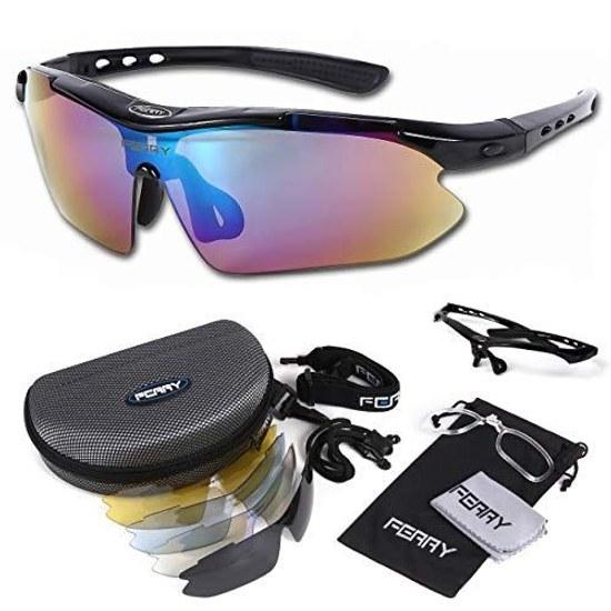 FERRY Polarized Lens Sports Sunglasses Full Set 5 Replacement Lenses Unisex 7 Colors
