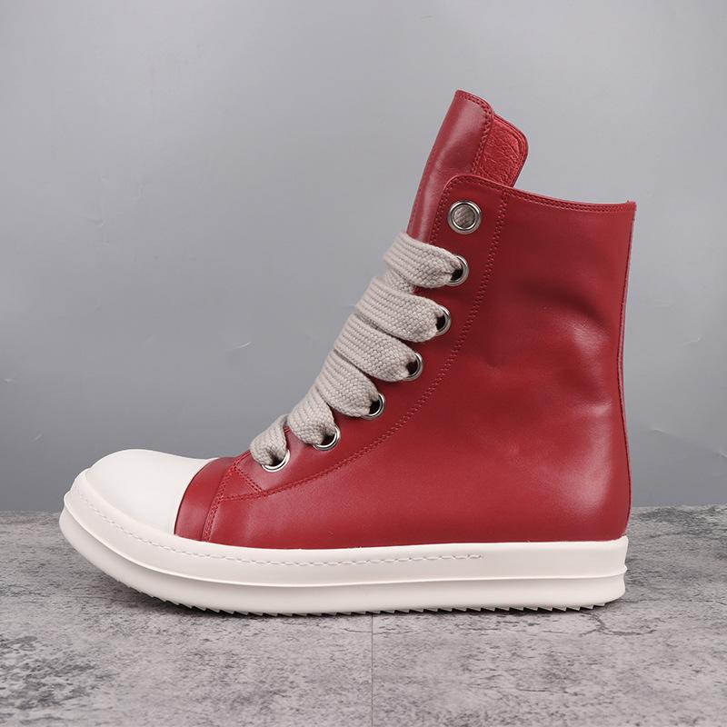 Herr Casual Skor Mode Herr Sneakers Snörskor för Man Streetwear Extra Långa Skosnören Svarta Enfärgade Sneakers