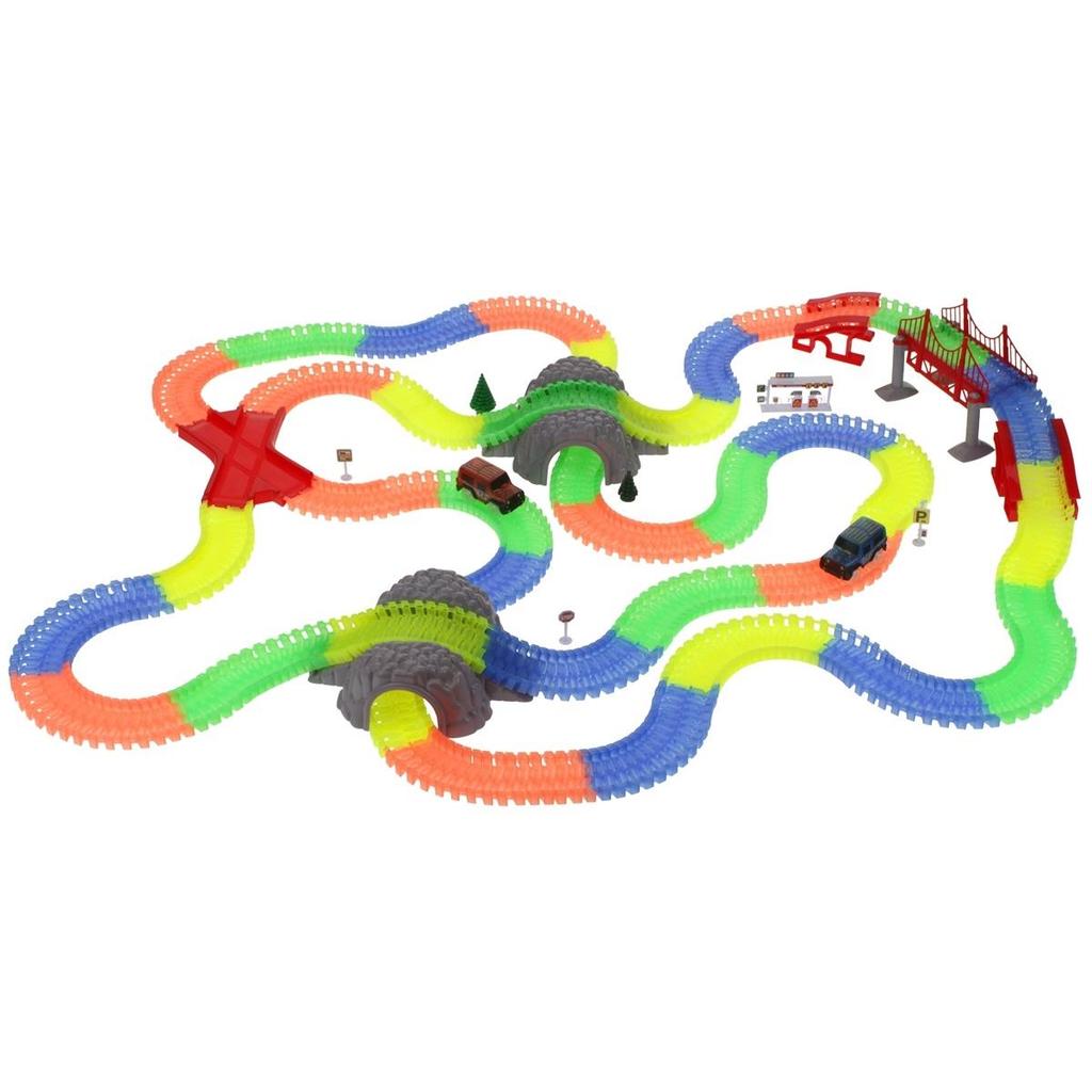 Zářící závodní dráha 528 dílků Magic Track 2 auta Příslušenství