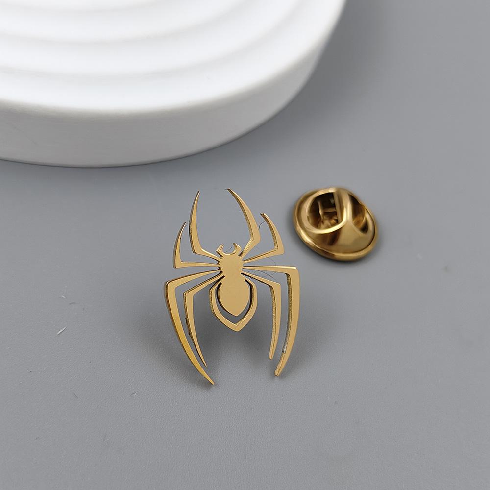 Classic gold-plated spider badge, women’s anti-exposure buttons, men’s suit lapel pin, formal brooch
