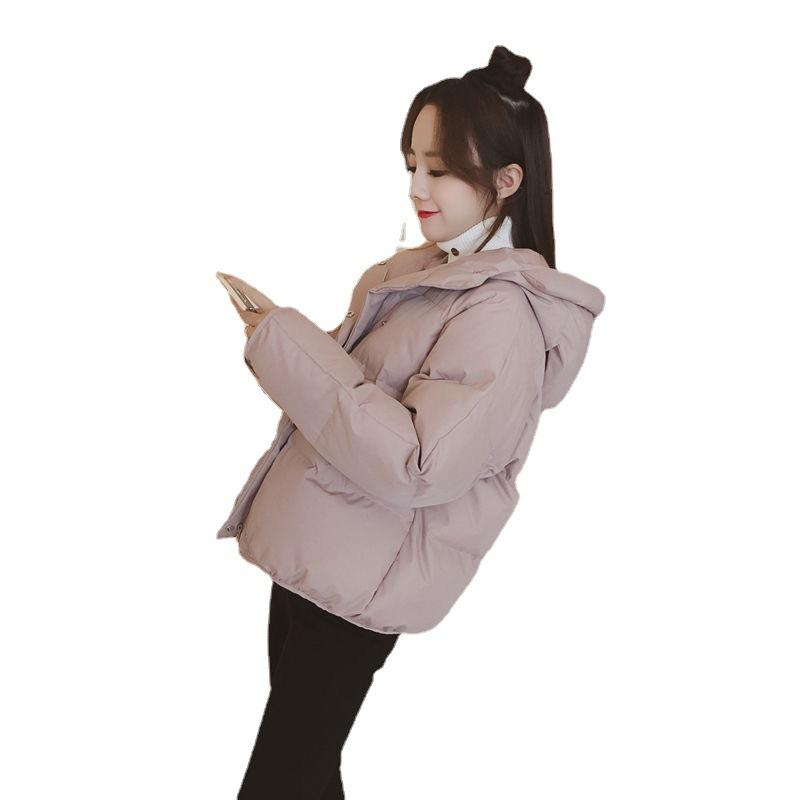 Winter new  clothes women's short loose student hooded jacket bread clothes women's down cotton clothes