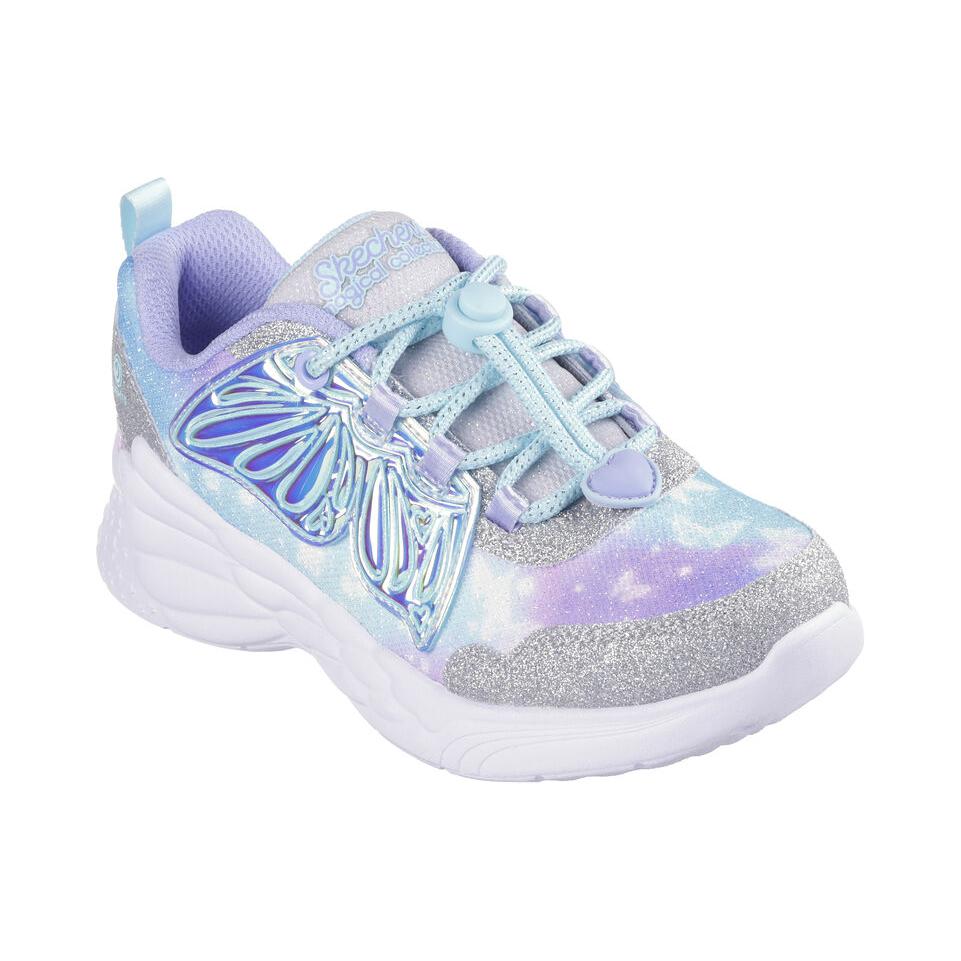 Skechers Dream Racer Comfortable Fashion Durable Shock Absorption Low Top Kids Casual Shoes Kids Sneaker Blue Purple 303055L-SLLV