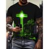 Camiseta Talla Grande para Hombre Camisetas Gráficas de Jesús Camiseta de Cuello Redondo con Estampado de Cruz para Hombre Manga Corta Camiseta de Verano para Hombre Ropa Urbana para Hombre