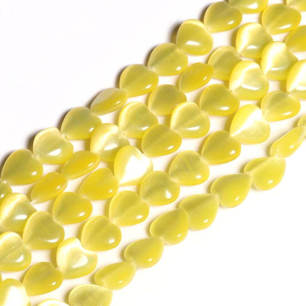 1 Stück Natursteinperlen 8 mm Katzenauge Mondstein Opal Herzformen Mix Farbe Lose Spacer Perlen für Schmuckherstellung DIY Armband Halskette