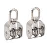 2Pcs Double Pulley Stainless Steel M25 Double Pulley Block 150kg Bearing Swivel Pulley Wheel Roller