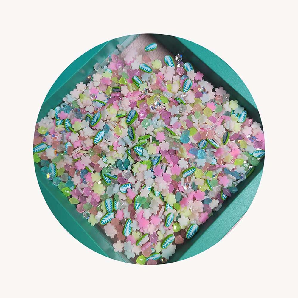 Pretty Flower Leaf Slices Mixed Clay Sprinkles Confetti Polymer Clay Slices Slime Supplies