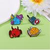 Face Dice Metal Enamel Brooch Personality Fashion D20 DnD Dice Game Badge Pin Cartoon Unique Costume Backpack Jewelry Gift