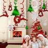 30pcs Spiral Hanging Decorations White Snowflakes Green Christmas Tree Red Deer - for Christmas Birthday Party Room Decorations