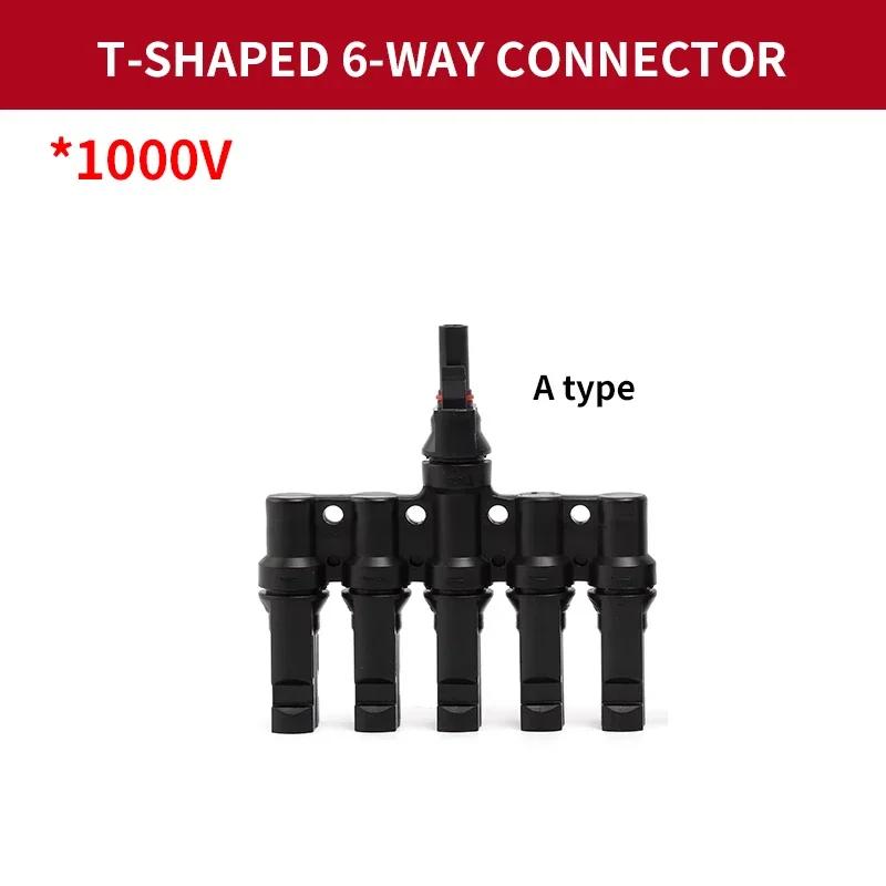 1/5/20/100 Pcs Photovoltaic Solar T Connector T-Type 2/3/4/5 Branch Male And Female Battery Module Panel PV Plug wire