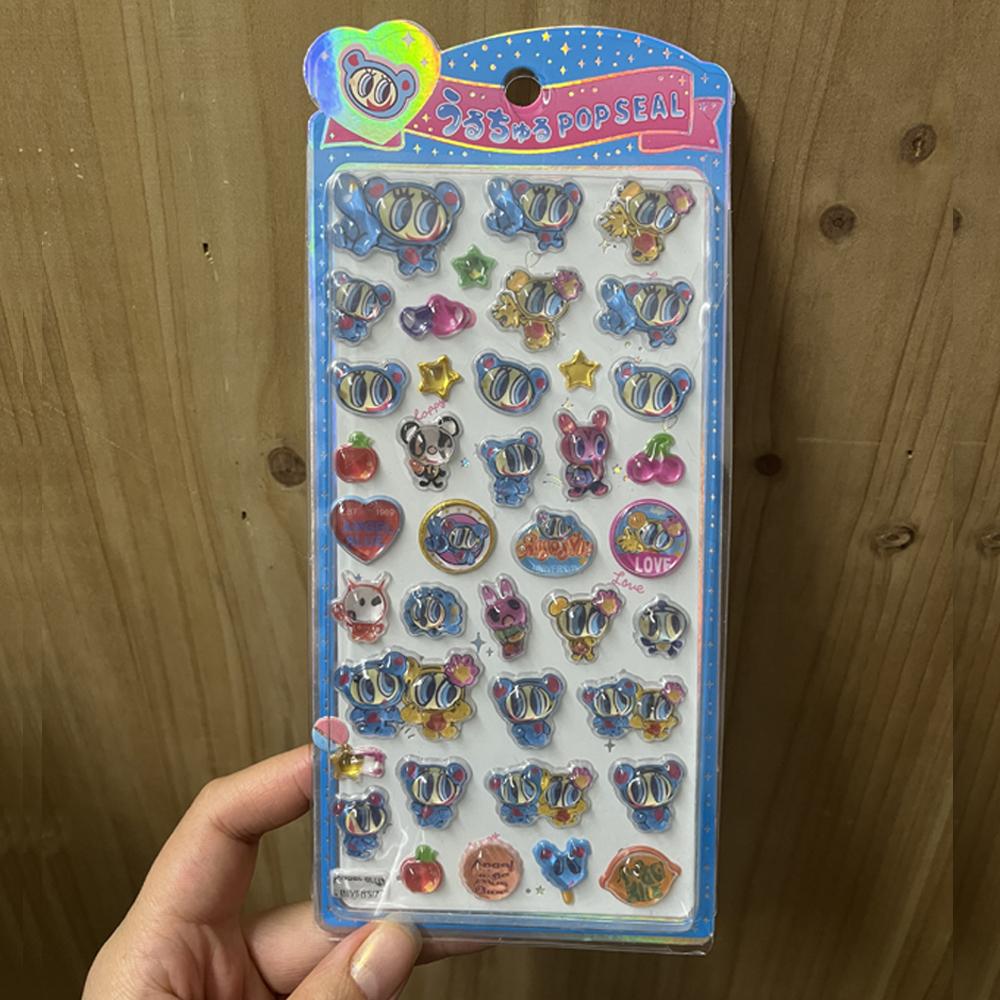 Hot Angel Blue Jelly Stickers Japanese Blue Phone Case Boys And Girls Diy Decorative Stickers Toys 3D Relief Stickers