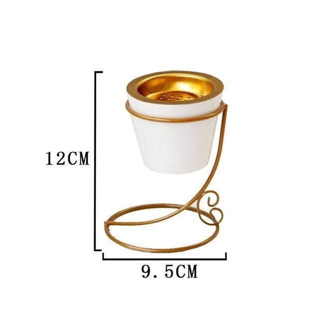 Keramik-Räuchergefäß, modernes goldenes Räuchergefäß
