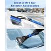 33'' Snow Brush And Ice Scraper For Car Windshield, Aluminum Extendable Snow Removal Tool For Car Window With Foam Grip, Soft Broom Head For Car SUV