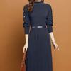 Autumn and Winter Innerwear Dresses Women's Long-sleeved Mid-length Knitted Dress Base Casual Sweater Dress Pullover