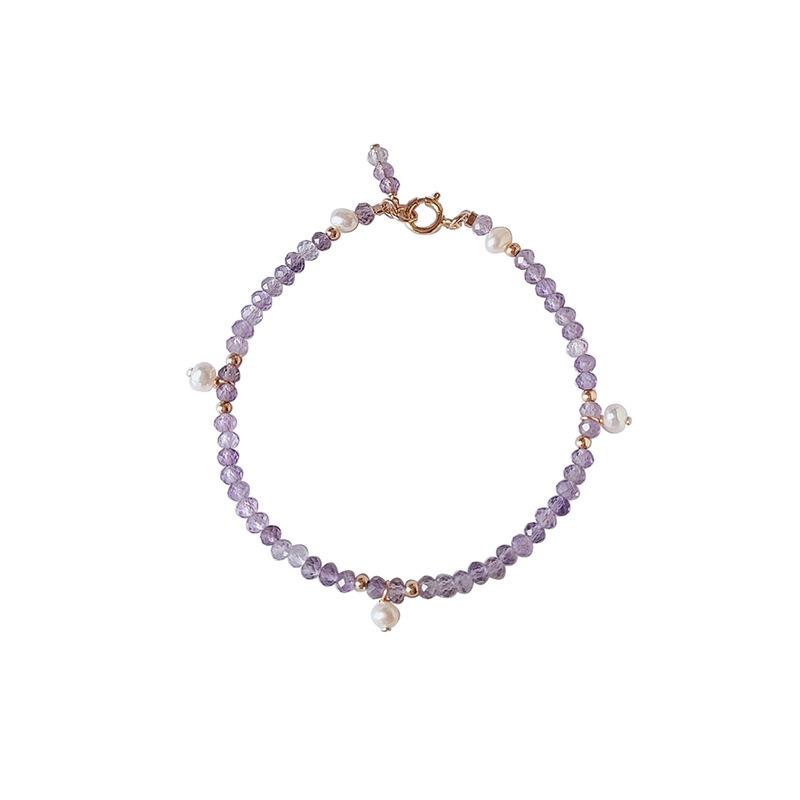 Dreamy Amethyst & Pearl Bracelet Anklet - Delicate Purple Jewelry for Women & Besties