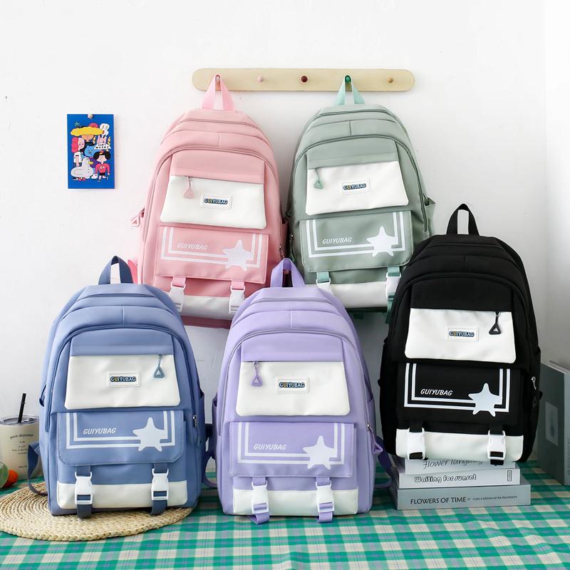 Four-Piece Backpack Set Schoolbag Large Capacity Backpack for Primary and Secondary School Students