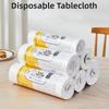 White Disposable Tablecloth Plastic Rectangle Round Table Plastic Film Tablecloth Waterproof Oil-proof Thickened
