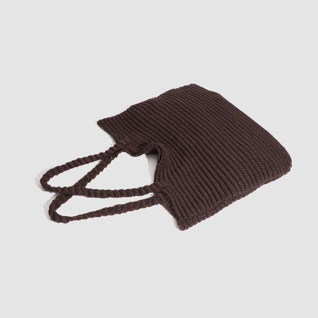 Borsa in Lana Intrecciata Semplice Coreana Primaverile da Donna a Spalla Tote per il Tempo Libero Borsa da Shopping di Grande Capacità