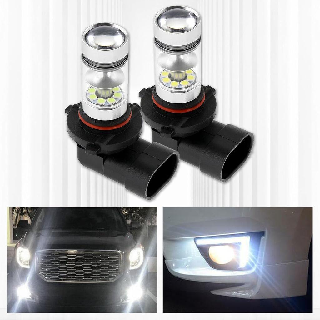 2PCS 9005/9006 LED Headlight Bulbs Fog Light Bulb, High and Low Beam Lights 12V 100W, 6500K Daytime Running Lights, Front Light Replacement Kit for