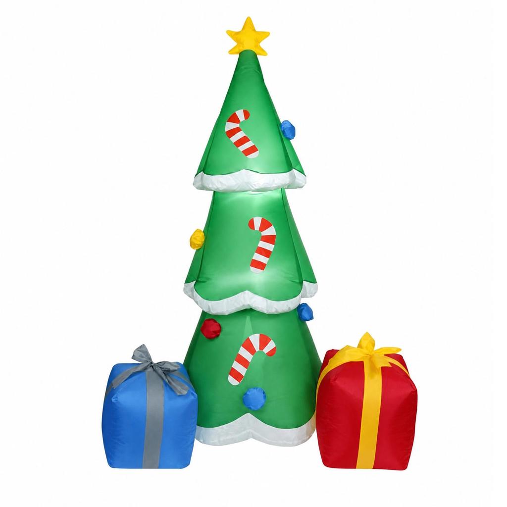 Fabric Inflatable Christmas Tree with Gift Box Decorations Festive 1.8 M