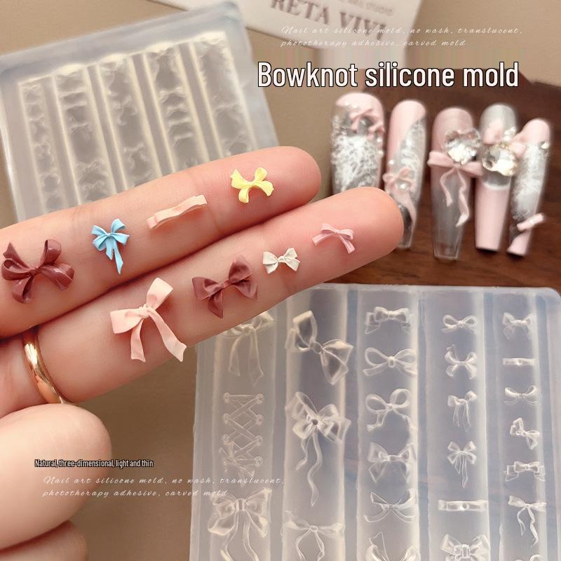 Silicone Mold for 3D Bow & Ribbon Nail Art Embossing
