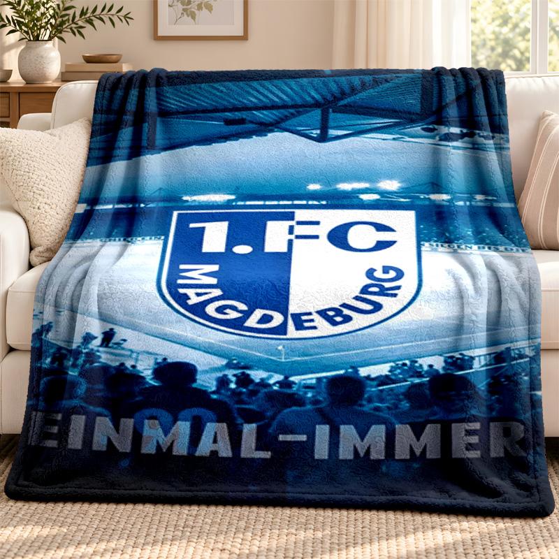 1.FC Magdeburg blanket Flannel Blanket Soft Cozy Plush Throw for Sofa Bed Lightweight Home Decoration Outdoor camping