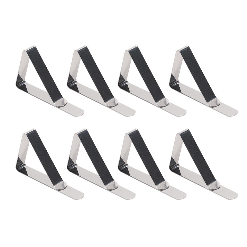 (8pcs) Drawn Stainless Steel Tablecloth Clip Triangle Clip Tablecloth Clip Adjustable Fixed Clip
