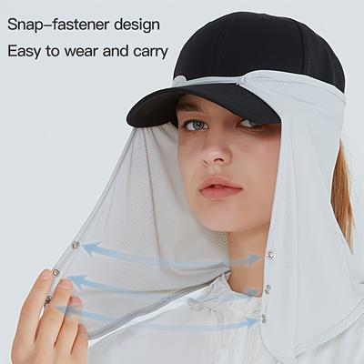 Quick-Dry Face Adjustable Sunshade Hat Curtain- Lightweight Travel for Biking, Golfing, Fishing, Outdoor Sports Adjustable Headwear