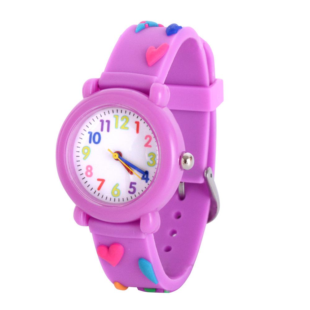 Kids' Cartoon Quartz Watch: 3D Strap, Round Case, Waterproof, Simple Design