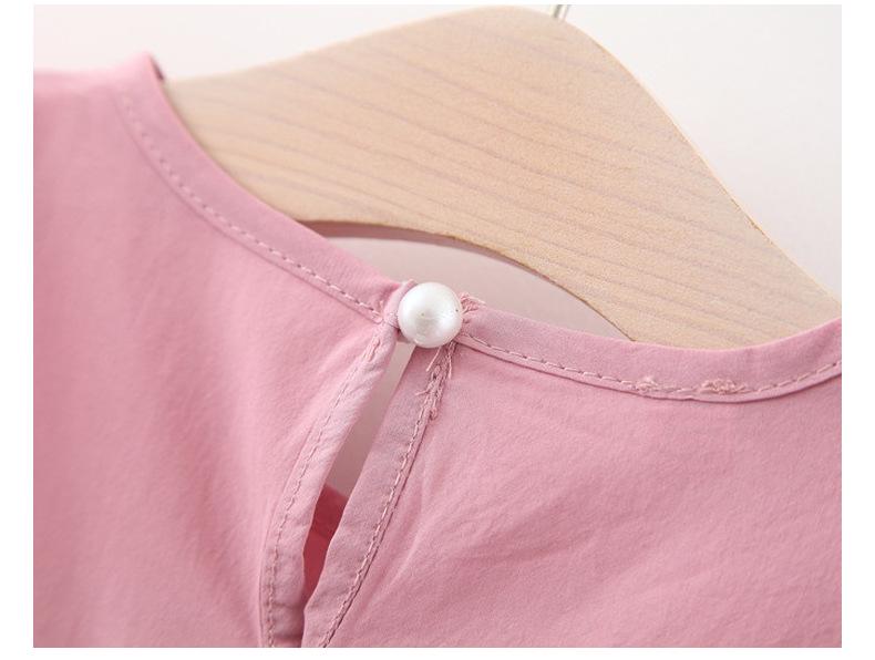 3078 Summer Girls' Korean Cotton Babydoll Dress: Short Puff Sleeves for Infants & Toddlers