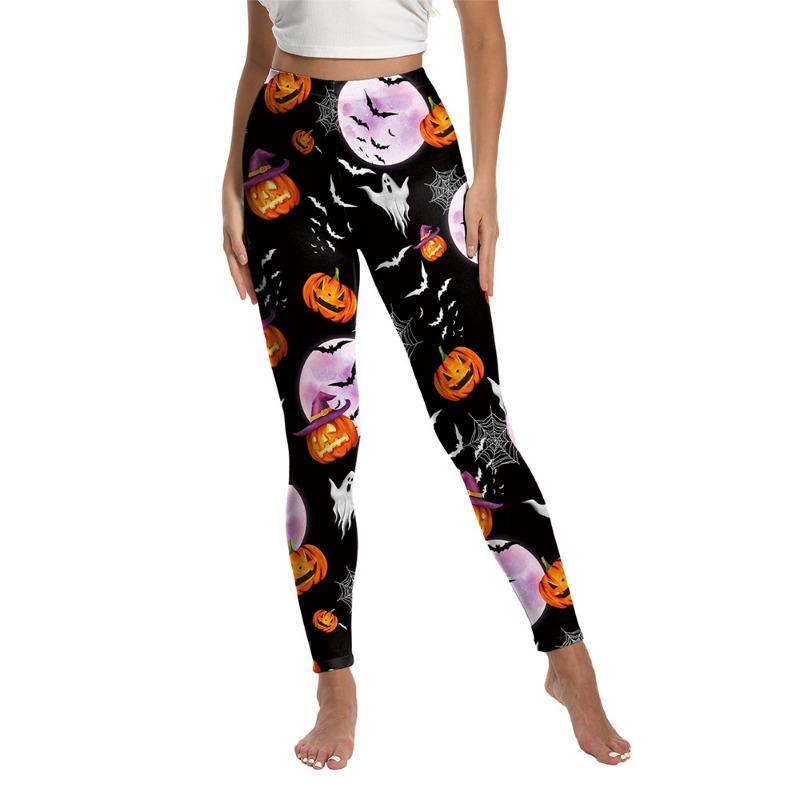 Halloween Women's Pants Yoga Pants Skull Head Pumpkin Digital Printing Sports Hip Lift Leggings