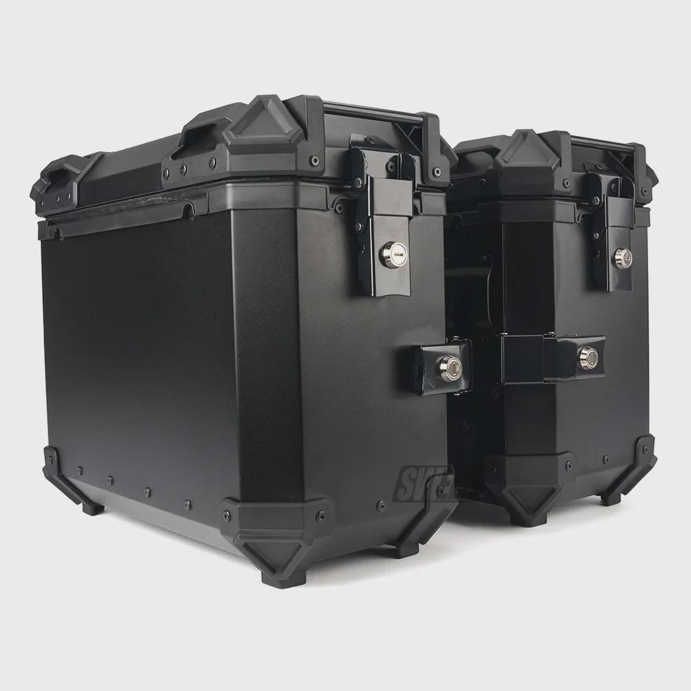 35L Black Warrior Waterproof Aluminum Motorcycle Side Box Set: Includes 18L Quick Release Anti-collision Side Box