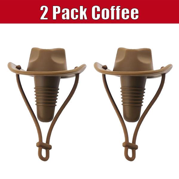 2 Pack Cowboy Hat Wine Stoppers Reusable Silicone Champagne Whiskey Stopper Leakproof Sealer Wine Tips Lids Christmas Gift