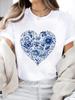 (Asian Size) watercolor flower trend Casual Women's Top T T-shirts Fashion O-neck Female Clothing Print Short Sleeve Graphic Tee