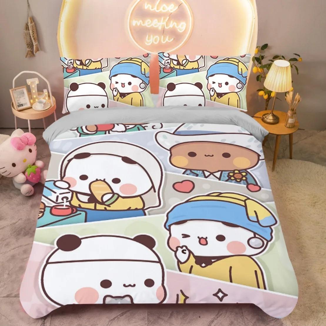

Kawai Bubu plus Dudu Beding Sets For Children plus adults Lovely children s duvet cover Warm Comforter Bed Single Twin Ful King Que 135*200cm Eu-Single