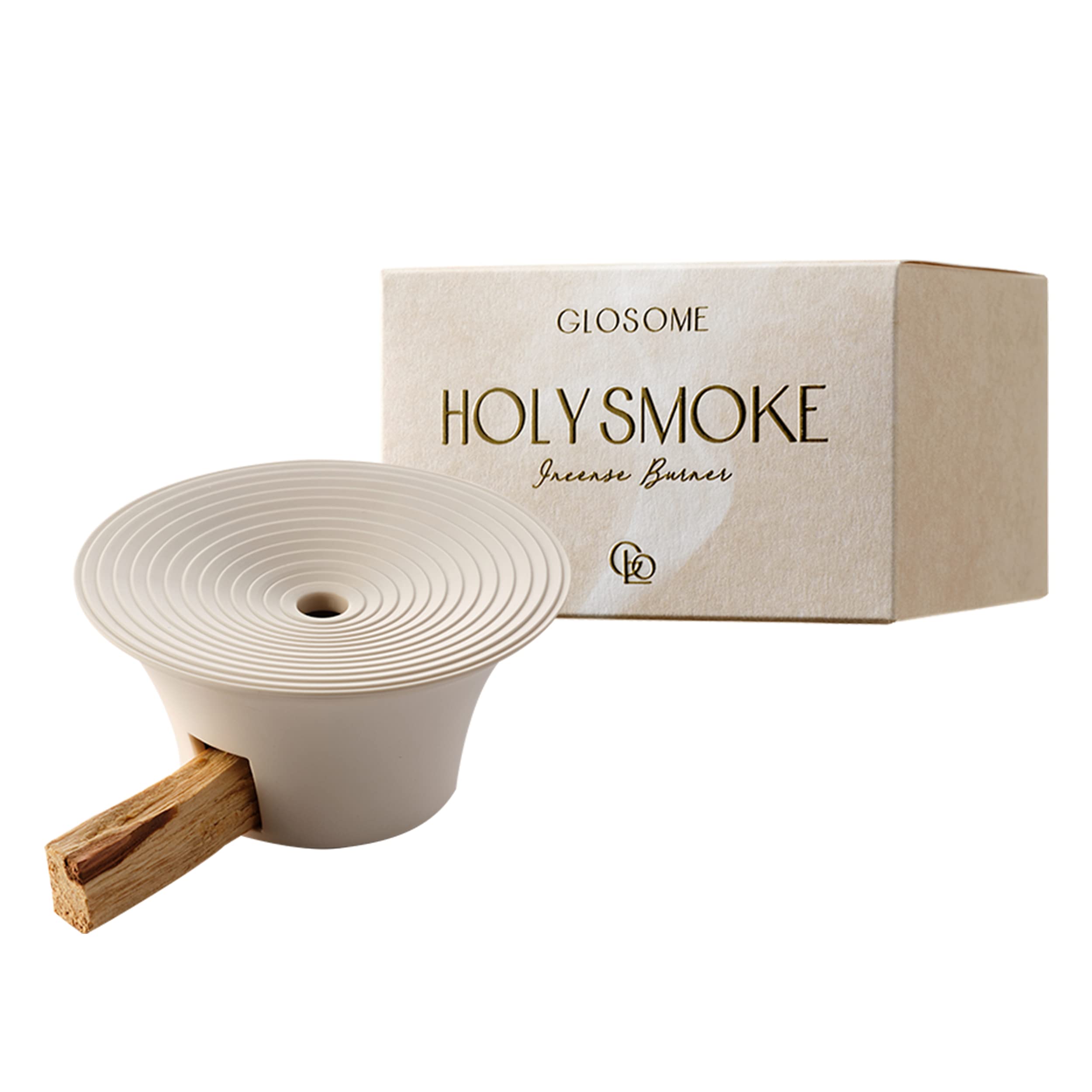 

GLOSOME Holy Smoke Palo Santo Burner, Ceramic Palo Santo Holder, Artist-Made, Adjustable Incense Sticks & Cones, Home Decor