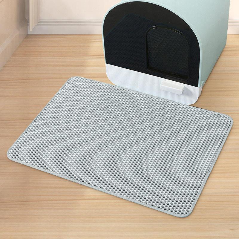 2PCS Double Layer Honeycomb Cat Litter Mat, Washable Foldable Detachable Anti-Splash Kitty Litter Trapping Pad