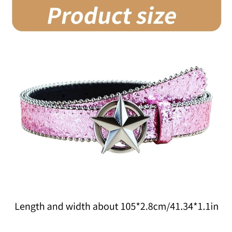 Heavy Duty Waist Belts for Jeans Pants Heavy Glitter Buckle Belt Bandsman
