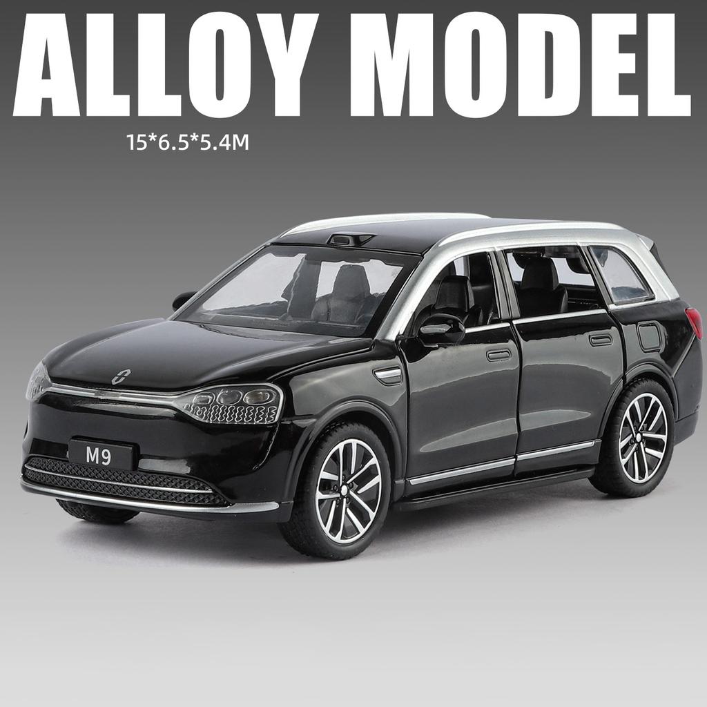 1/32 AITO M9 SUV Alloy New Energy Car Model Diecasts Metal Luxy Vehicles Car Model Simulation Sound and Light Childrens Toy Gift