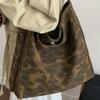 Leopard-print Large-capacity Canvas Bag Women's Fashionable All-matching Commuter Casual Cross-slung Single-shoulder Tote